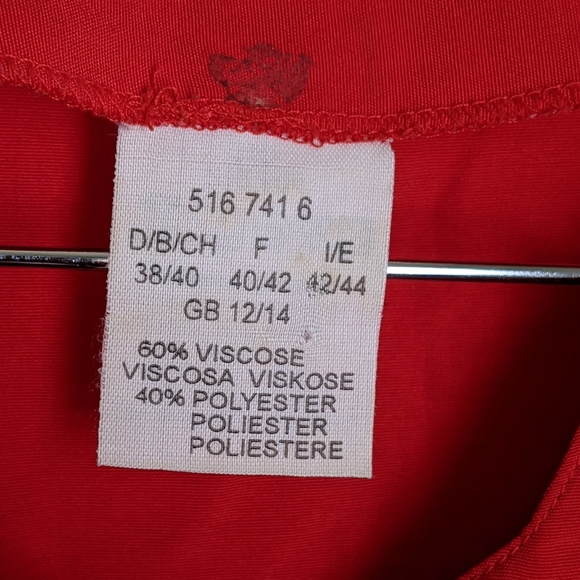 Vintage Red Embroidered Short Sleeve Button Down Blouse - Picture 3 of 16